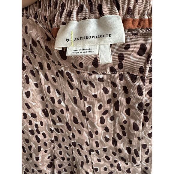 Anthropologie Maeve Leopard Print Isobel Wide Leg Crop Pant Small BOHO - Picture 8 of 9